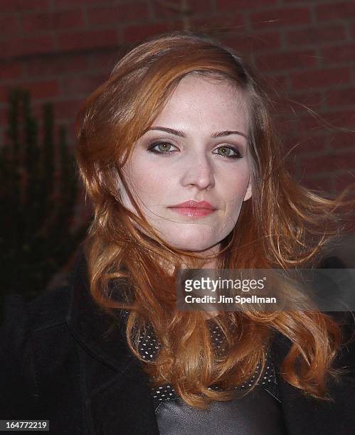 Actress Raeden Greer attends The Cinema Society & Jaeger-LeCoultre screening of Open Road Films' "The Host" at Tribeca Grand Hotel on March 27, 2013...