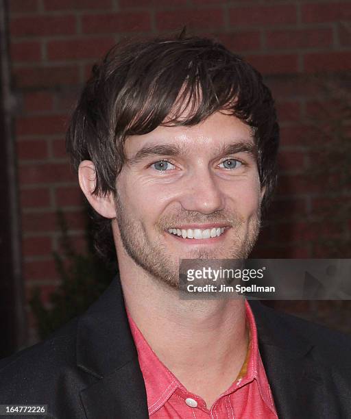 Actor Lee Hardee attends The Cinema Society & Jaeger-LeCoultre screening of Open Road Films' "The Host" at Tribeca Grand Hotel on March 27, 2013 in...