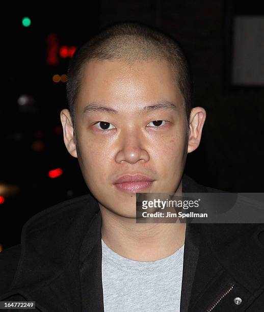Designer Jason Wu attends The Cinema Society & Jaeger-LeCoultre screening of Open Road Films' "The Host" at Tribeca Grand Hotel on March 27, 2013 in...