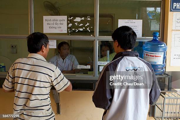 Drug addicts come to the Methadone Center of Muong Ang district, Dien Bien to get their daily does of methadone. Vietnam has many comprehensive...