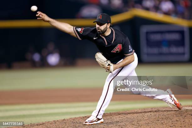 Nabil Crismatt of the Arizona Diamondbacks pitches against the Cincinnati Reds during the game at Chase Field on August 26, 2023 in Phoenix, Arizona....