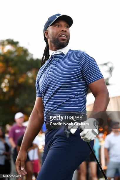 Larry Fitzgerald attends The Workday Charity Classic, hosted by Stephen and Ayesha Curry's Eat. Learn. Play. And Workday at Stanford Golf Course on...