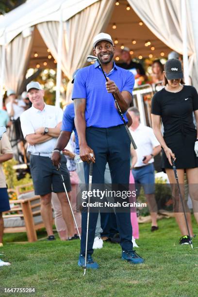 Andre Iguodala attends The Workday Charity Classic, hosted by Stephen and Ayesha Curry's Eat. Learn. Play. And Workday at Stanford Golf Course on...