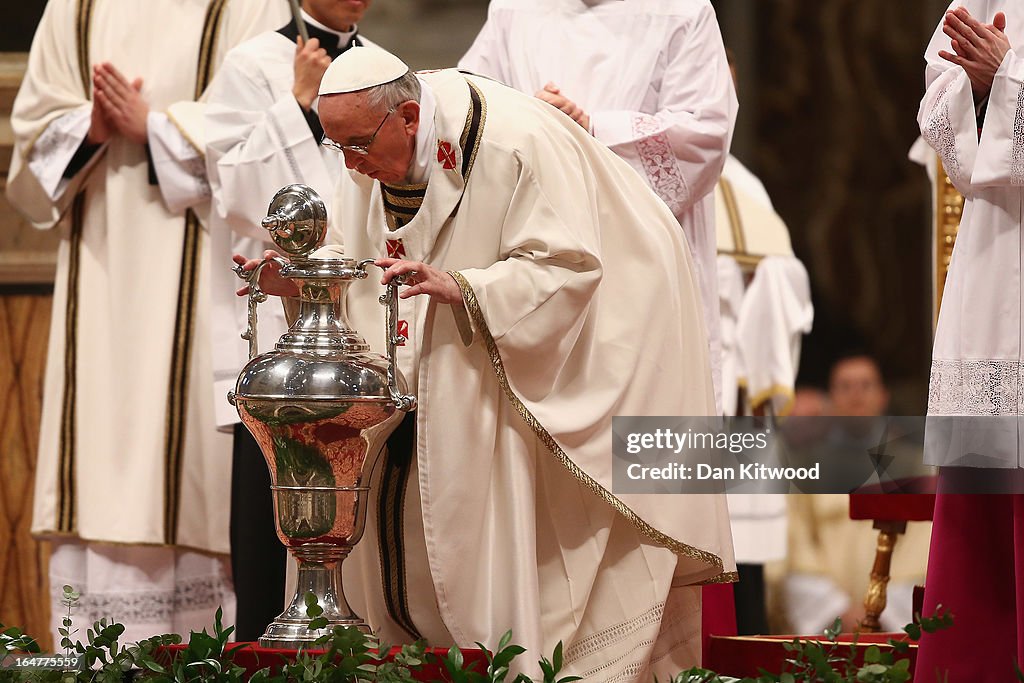 Pope Francis Leads Chrism Mass in the Vatican Basilica