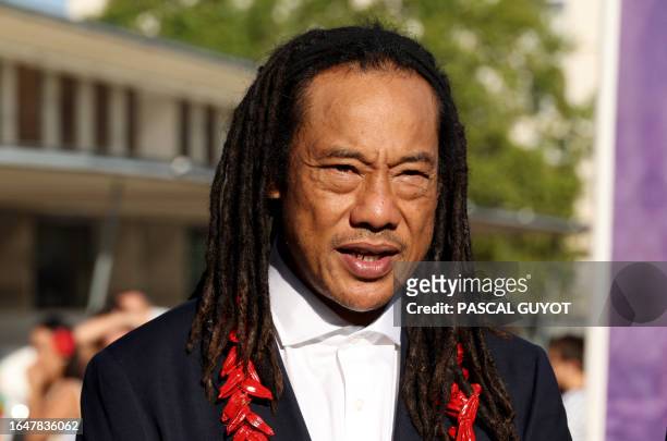 New Zealand's former rugby player Tana Umaga, poses during a welcoming ceremony for Samoa's team, in Montpellier, southern France, on September 6...