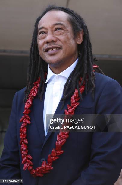 New Zealand's former rugby player Tana Umaga, poses during a welcoming ceremony for Samoa's team, in Montpellier, southern France, on September 6...