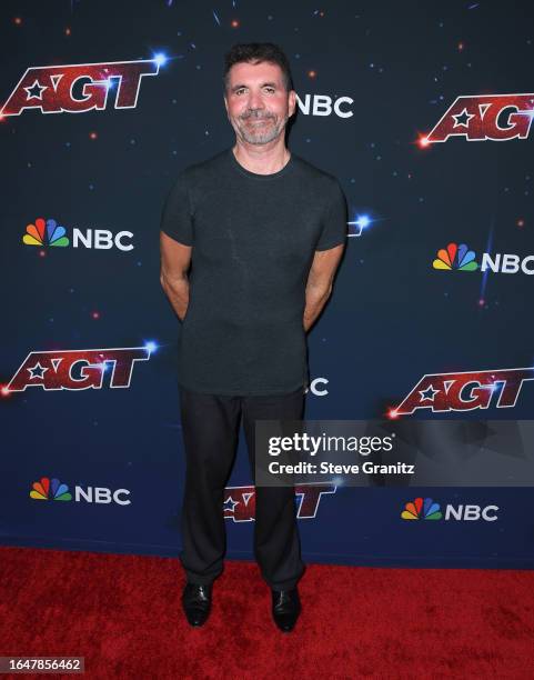 Simon Cowell arrives at the Red Carpet For "America's Got Talent" Season 18 Live Show at Hotel Dena on August 29, 2023 in Pasadena, California.