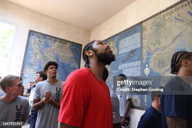 Brandon Ingram of the USA Men's National Team visits the Manila American Cemetery on September 6, 2023 at Mall of Asia Arena in Manila, Philippines....