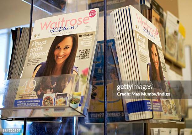 The latest edition of Waitrose Kitchen Magazine, featuring Pippa Middleton on the cover, seen by the tills in a Waitrose store on March 28, 2013 in...