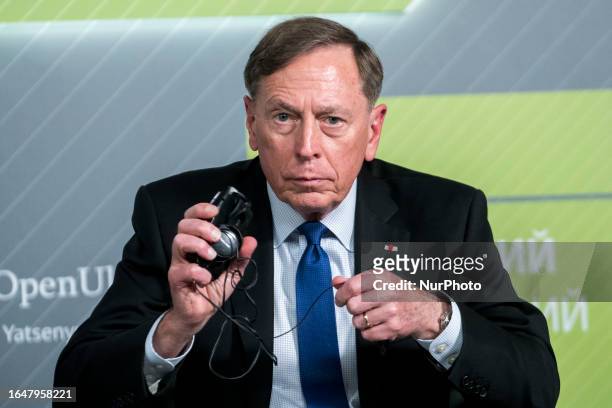 Former CIA Director and retired US General David H. Petraeus speaks at a special event of the Kyiv Security Forum, Kyiv, Ukraine, September 05, 2023...