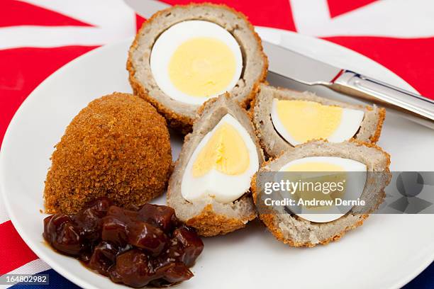 scotch eggs - scotch egg stock pictures, royalty-free photos & images