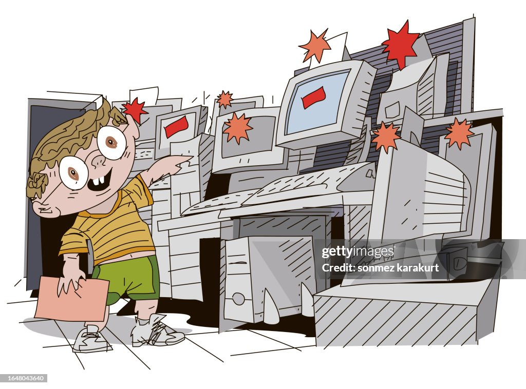 Boy in tech store