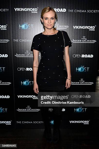 Actress Diane Kruger attends The Cinema Society & Jaeger-LeCoultre screening of Open Road Films' "The Host" at Tribeca Grand Hotel on March 27, 2013...