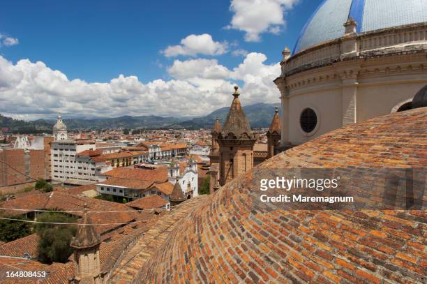 view of the town from the cathedral - cuenca ecuador stock-fotos und bilder