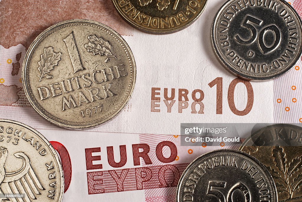 Euro and Deutsche mark