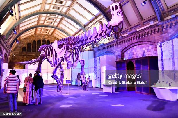 General view of tourists visit the Natural History Museum on August 23, 2023 in London, England. London is the capital of England, many of the...