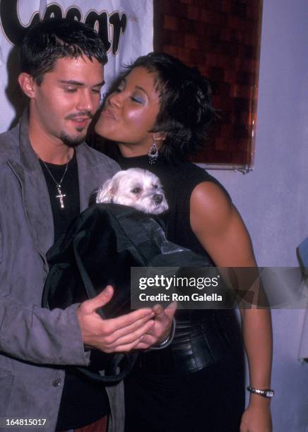 Actor Adam LaVorgna and Miss USA 2002 Shauntay Hinton attend the Animal Fair Magazine's Third Annual Canine Comedy to Benefit Stray from the Heart on...
