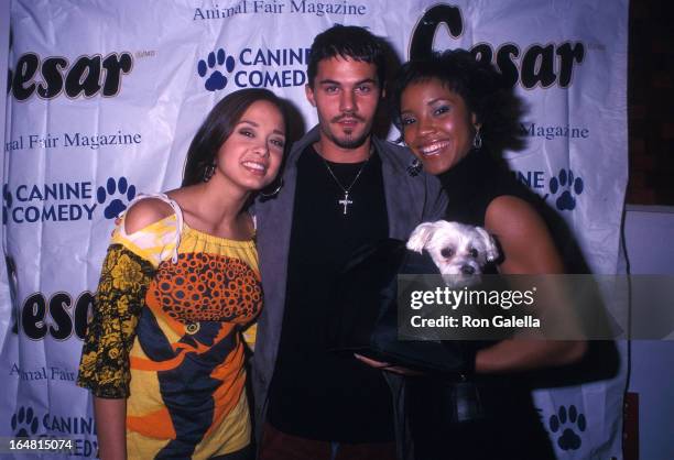 Miss Teen USA Vanessa Semrow, actor Adam LaVorgna and Miss USA 2002 Shauntay Hinton attend the Animal Fair Magazine's Third Annual Canine Comedy to...