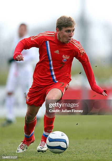 Makarov Aleksandr of Russia in action during the UEFA European Under-17 Championship Elite Round match between Russia and Portugal on March 28, 2013...