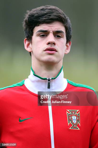 Marcio of Portugal looks on during the UEFA European Under-17 Championship Elite Round match between Russia and Portugal on March 28, 2013 in...