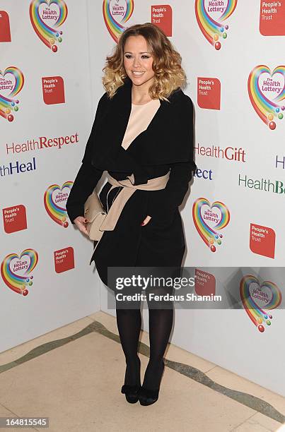 Kimberley Walsh attends a fundraising event in aid of The Health Lottery hosted by Simon Cowell at Claridges Hotel on March 28, 2013 in London,...