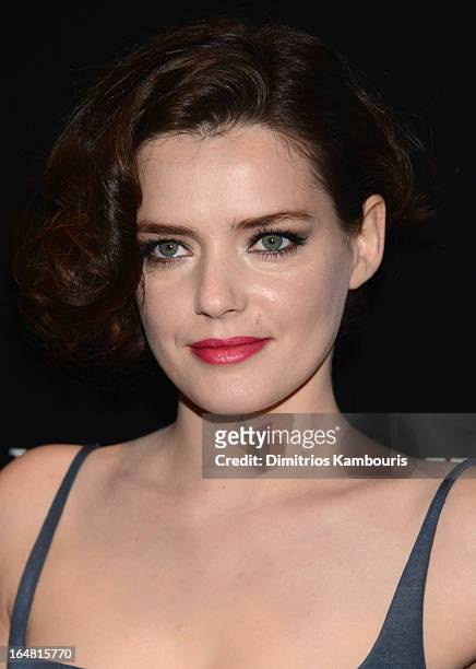 Roxane Mesquida attends The Cinema Society and Jaeger-LeCoultre screening of Open Road Films' "The Host" at Tribeca Grand Hotel on March 27, 2013 in...