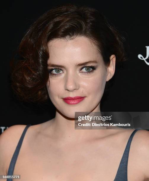Roxane Mesquida attends The Cinema Society and Jaeger-LeCoultre screening of Open Road Films' "The Host" at Tribeca Grand Hotel on March 27, 2013 in...