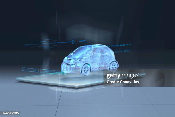 artists interpretation of augmented reality - augmented reality car stockfoto's en -beelden