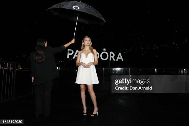 Teresa Palmer attends the Pandora Lab-Grown Diamonds Launch on August 30, 2023 in Sydney, Australia.