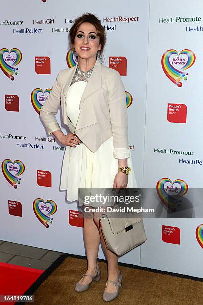 Natalie Cassidy sighted arriving for The Health Lottery Fundraising Event outside Claridges Hotel on March 28, 2013 in London, England.