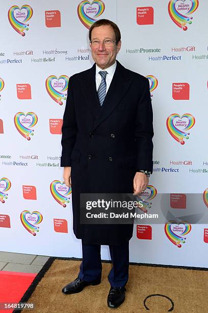 Richard Desmond sighted arriving for The Health Lottery Fundraising Event outside Claridges Hotel on March 28, 2013 in London, England.