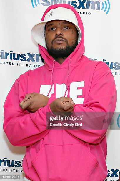 Rapper ScHoolboy Q of Black Hippy visits the SiriusXM Studios on March 28, 2013 in New York City.