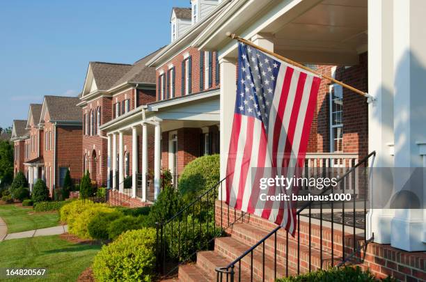 4th of july - american flag house stock pictures, royalty-free photos & images