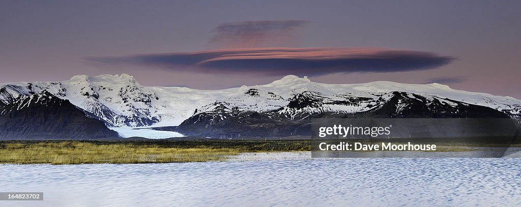 Lenticular Clouds over the highest mountain in Ice