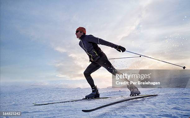 cross country skiing in norway - cross country skiing bildbanksfoton och bilder