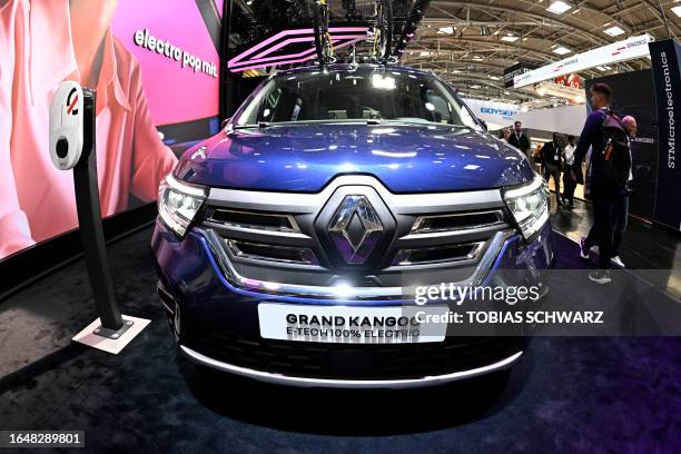 Renault Grand Kangoo car is displayed at the booth of French automobile manufacturer Renault during the International Motor Show IAA in Munich,...