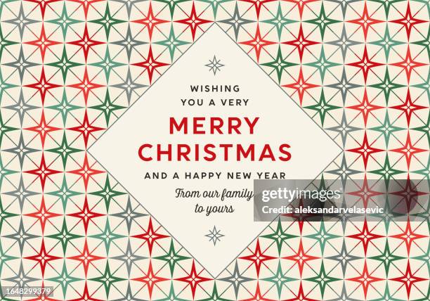 abstrakter grafischer weihnachtskartenhintergrund - weihnachtspapier stock-grafiken, -clipart, -cartoons und -symbole