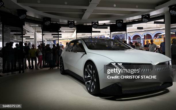 Vision Neue Klasse concept car of German carmaker BMW is presented during the International Motor Show IAA in Munich, southern Germany, on September...