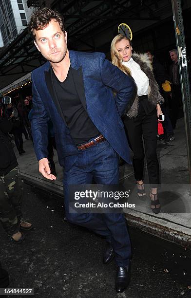 Joshua Jackson and Diane Kruger are seen in the East Village on March 28, 2013 in New York City.