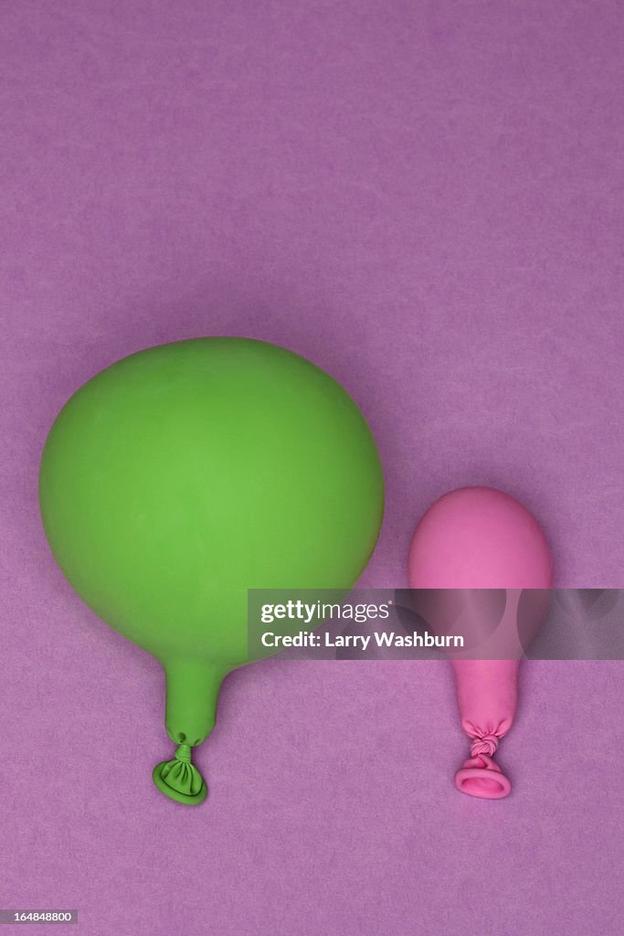 Green and pink balloons