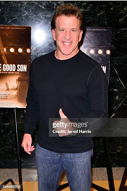 Television personality Jake Steinfeld arrives at the Los Angeles premiere of "The Good Son" at Linwood Dunn Theater at the Pickford Center for Motion...