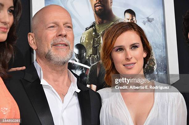 Actors Bruce Willis and Rumer Willis attend the premiere of Paramount Pictures' "G.I. Joe: Retaliation" at TCL Chinese Theatre on March 28, 2013 in...