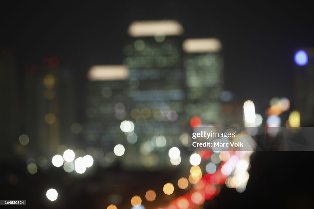 A soft focus view of Jakarta at night, Indonesia