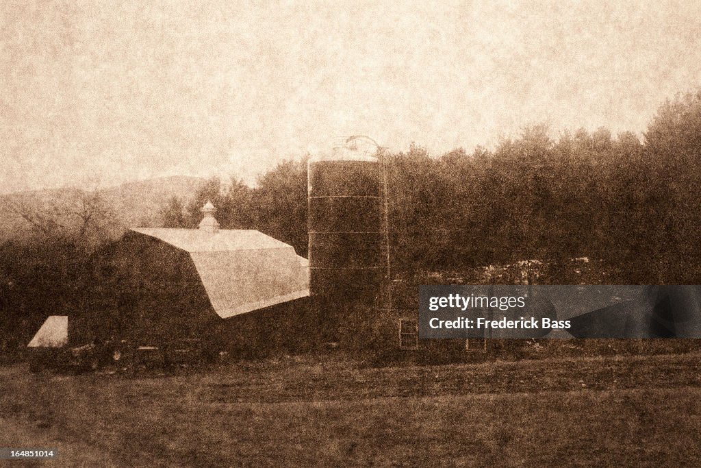 Old Photograph of farmhouse in Middlebury, Vermont, USA