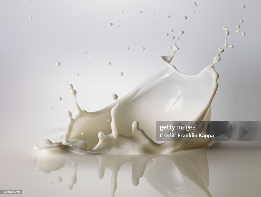 High speed image of splashing milk