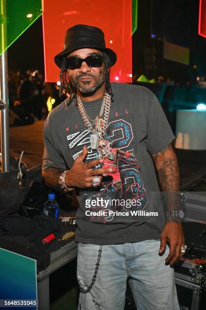 Rapper Jim Jones attends VIP Night at Invest Fest 2023 at Guardian Works on August 25, 2023 in Atlanta, Georgia.