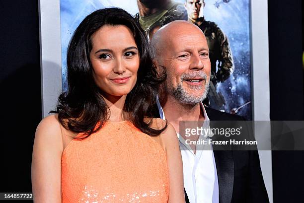 Emma Heming and actor Bruce Willis arrive at the Premiere of Paramount Pictures' "G.I. Joe: Retaliation" at TCL Chinese Theatre on March 28, 2013 in...