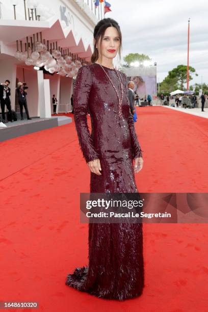 Valentina Cervi attends a red carpet for the movie "L'Ordine Del Tempo " at the 80th Venice International Film Festival on August 30, 2023 in Venice,...