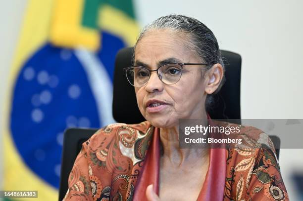 Marina Silva, Brazil's environment minister, during an interview in Brasilia, Brazil, on Wednesday, Sept. 6, 2023. Silva, who oversees the Ibama...