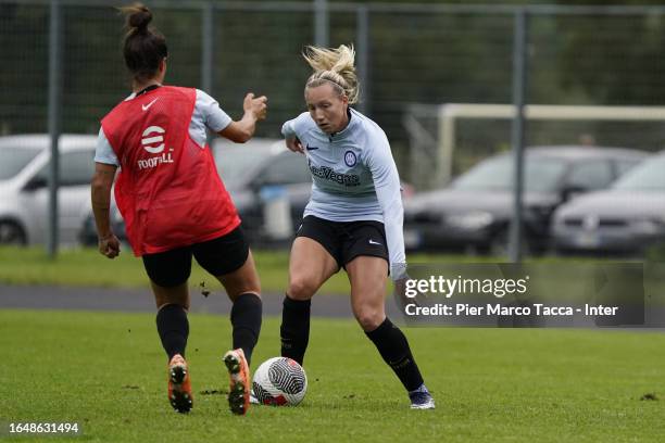 Irene Santi of FC Internazionale Women in action during a FC Internazionale Women Training Camp on August 29, 2023 in Storo, Italy.